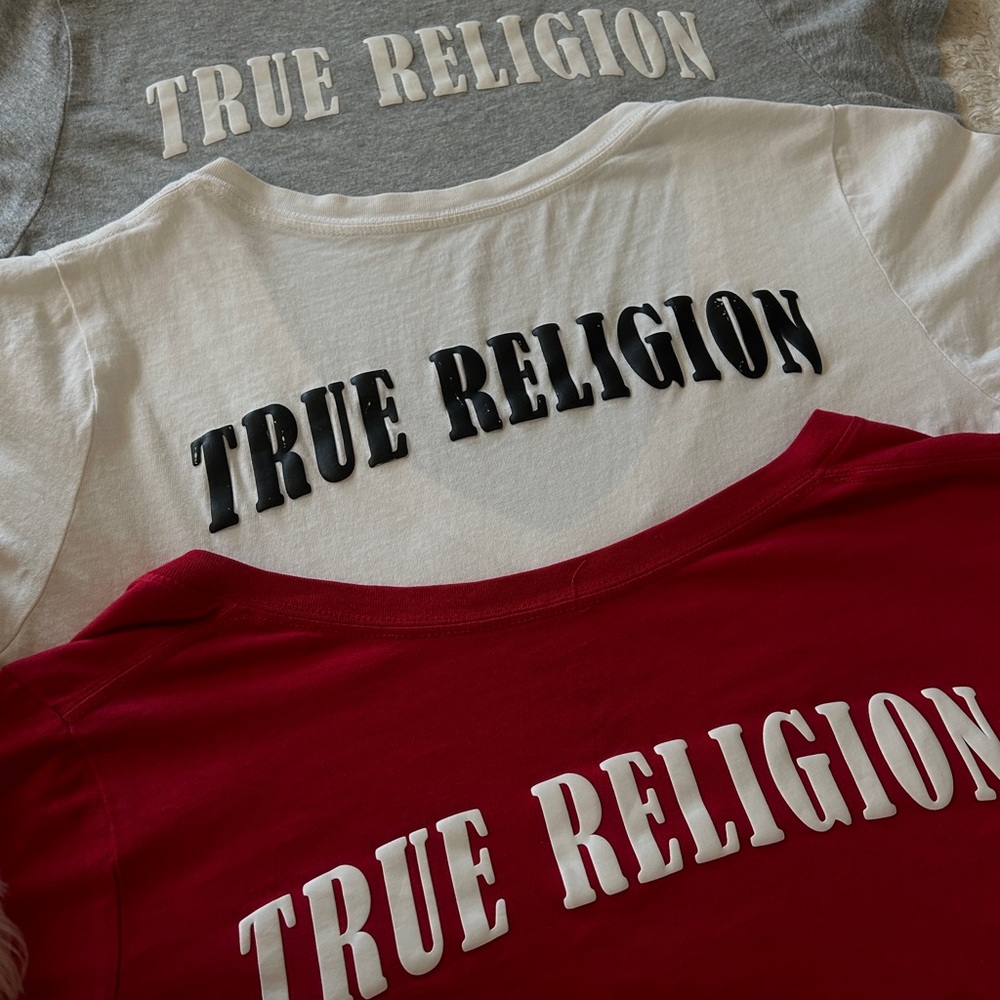 True Religion Kids' Shirt Trio - Gray, White, and Red